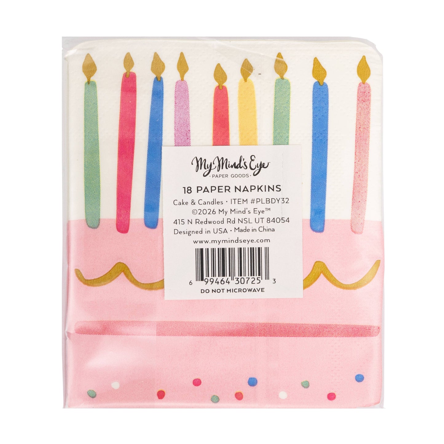 Foil Cake & Candles Napkin