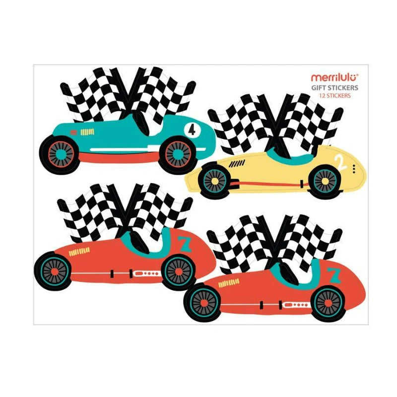 Vintage Race Car Gift Bag Stickers