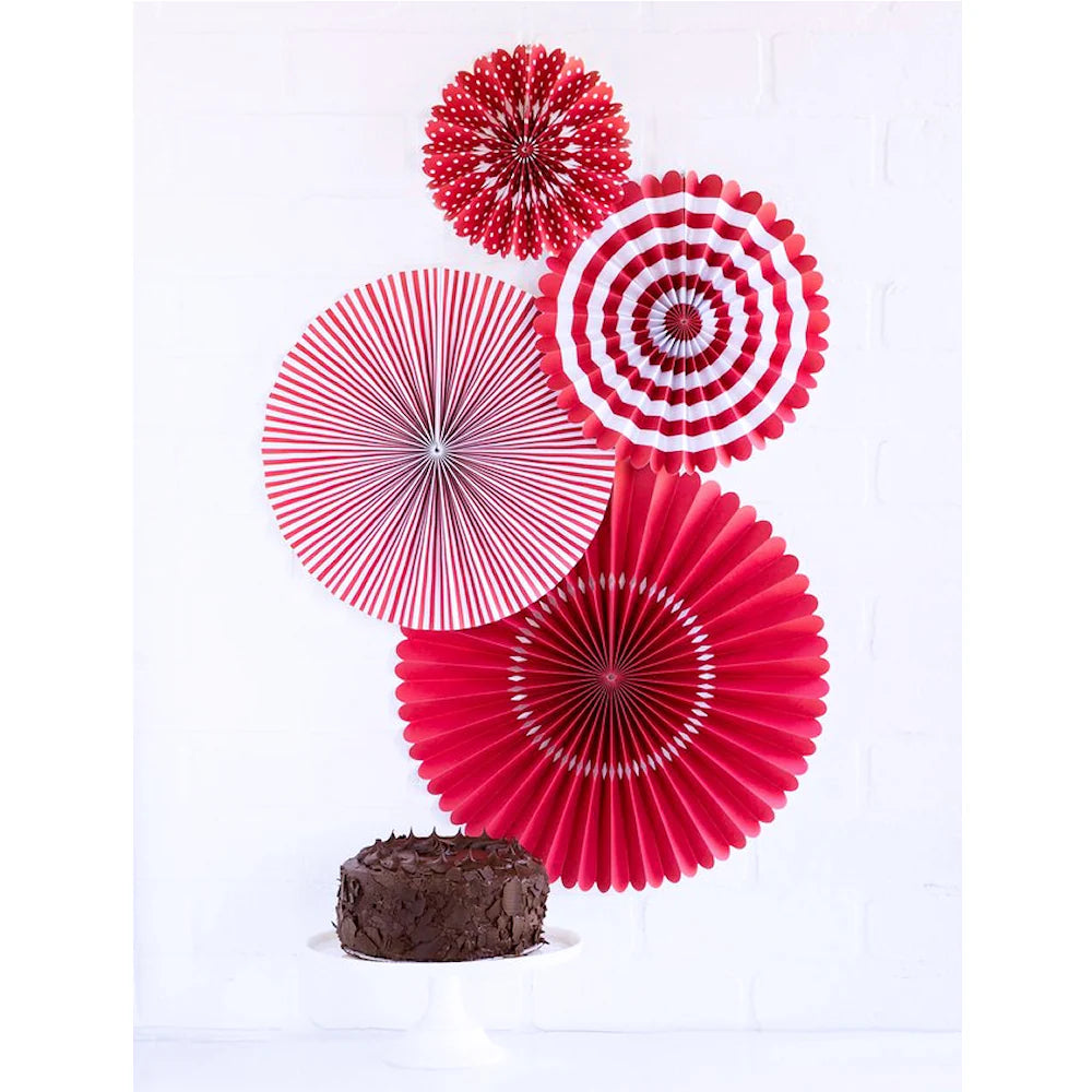 Red Paper Party Fans