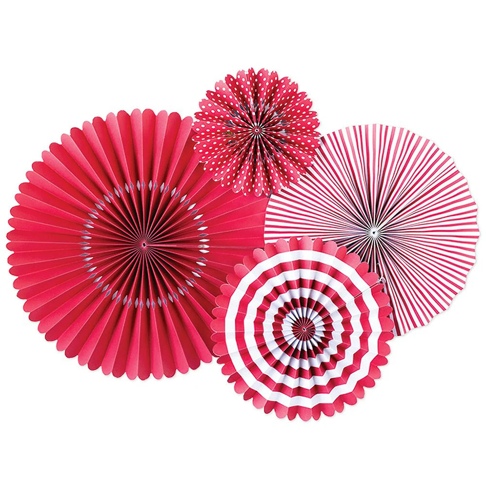 Red Paper Party Fans