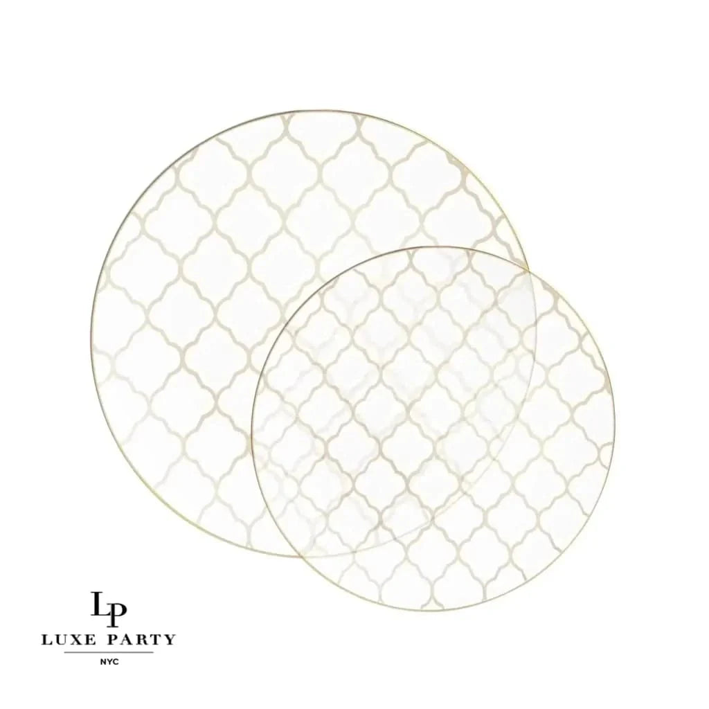 Clear Gold Lattice Dinner Plates