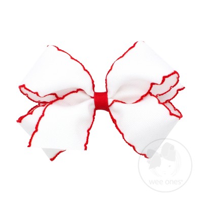 Mini King Grosgrain Bow with Contrasting Moonstitch