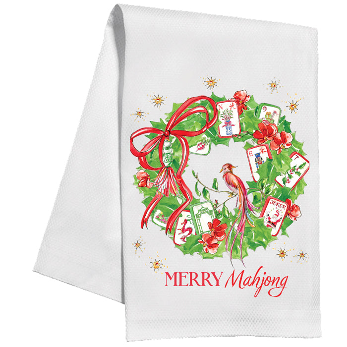 Kitchen Towel | Merry Mahjong Wreath