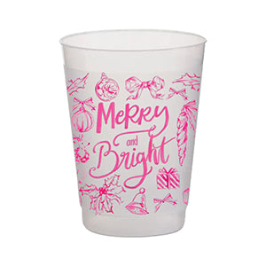 Pink Merry & Bright Toile Frost Flex Cup