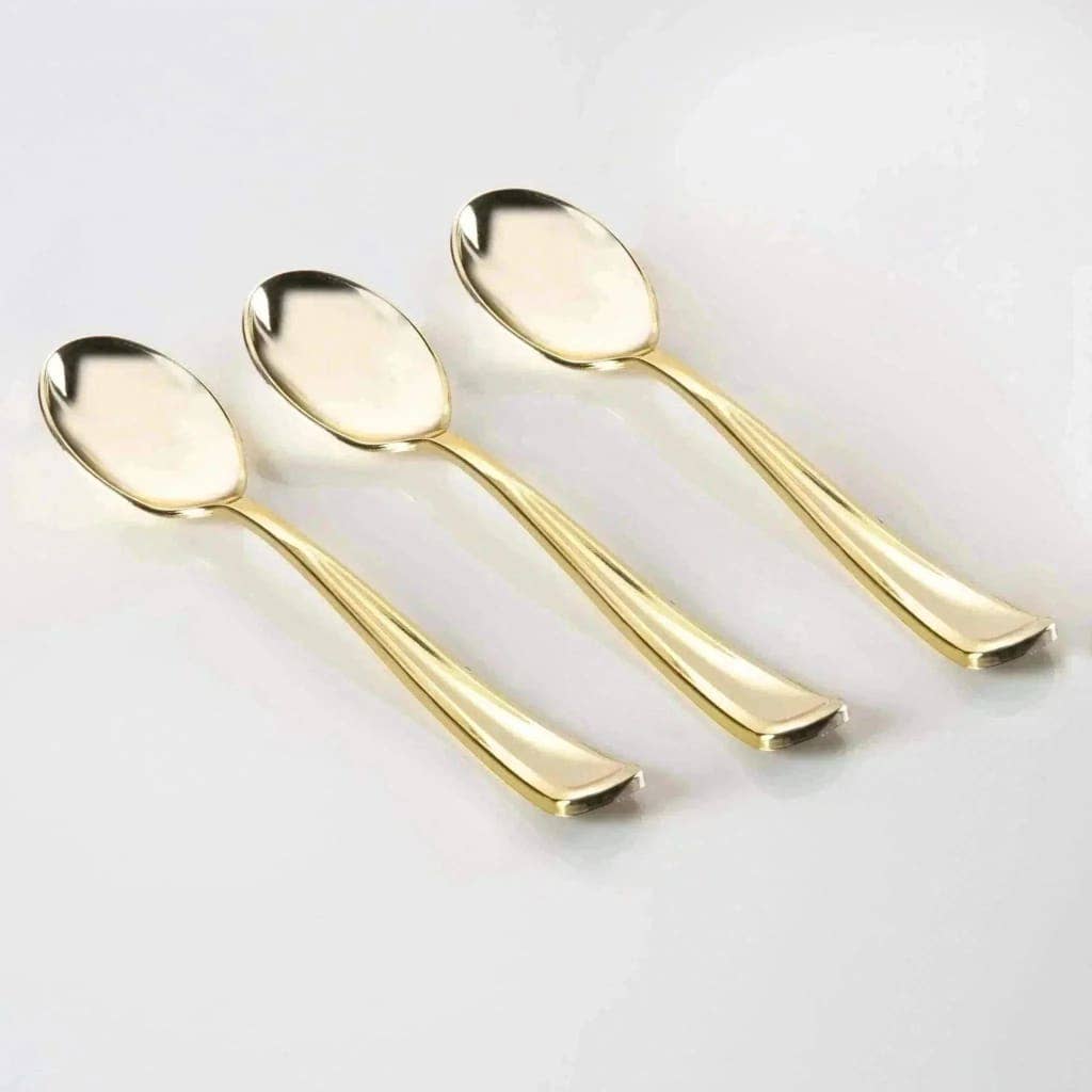 Classic Gold Plastic Spoons
