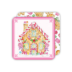 Die-Cut Coasters | Candy Pink Gingerbread House