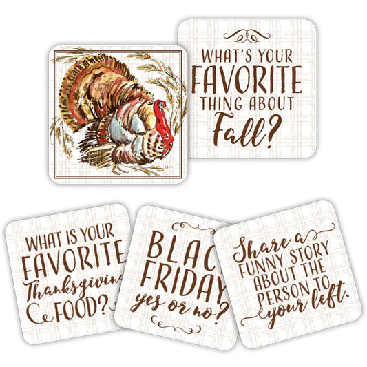 Turkey with Hay Berries Conversation Coasters