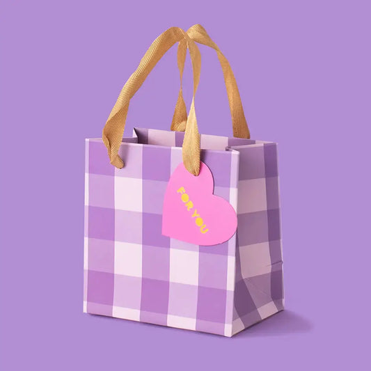 Purple Gingham Gift Bag | Medium