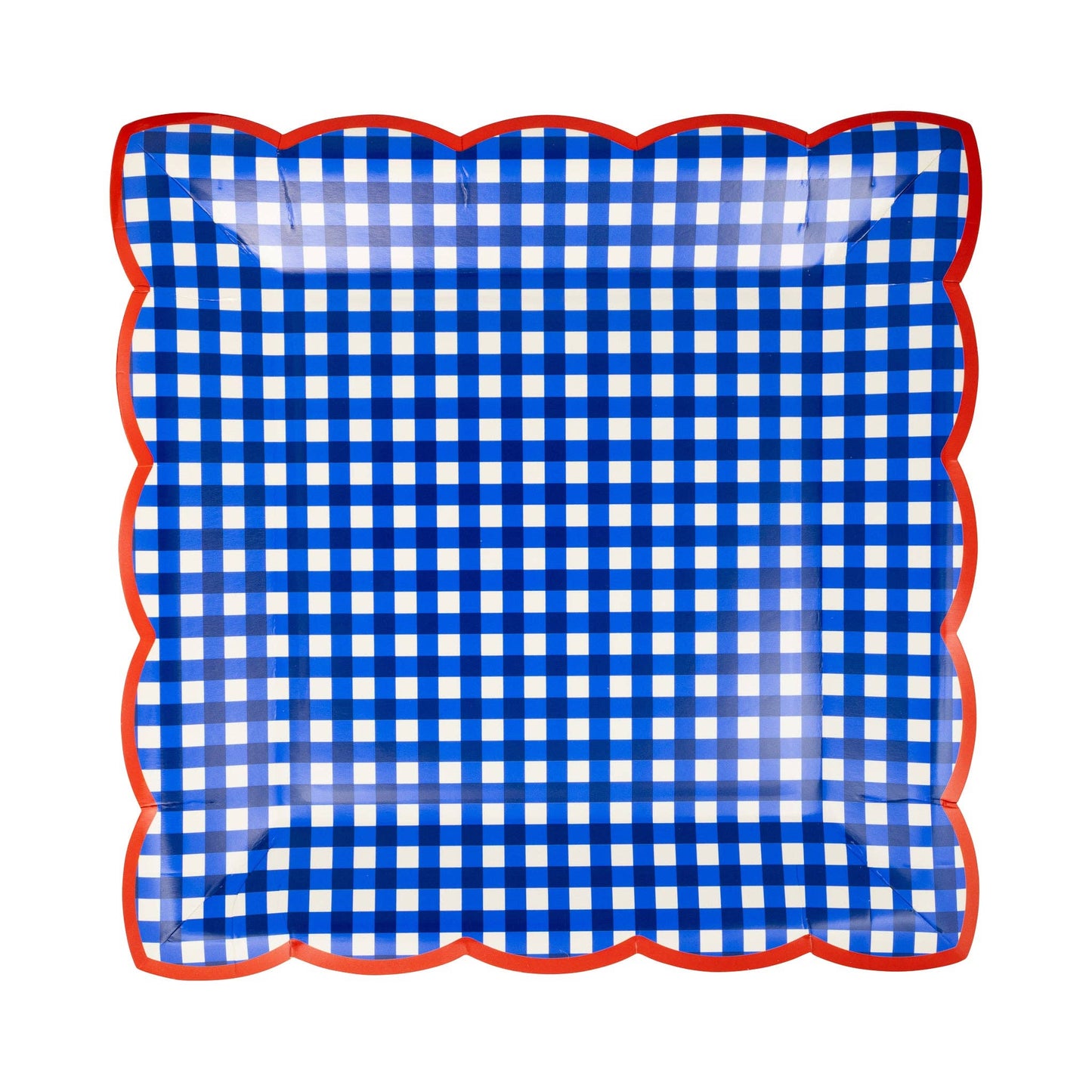 Red & Blue Gingham Plate Set
