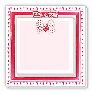 Handpainted Valentine Bow Notepad Duo