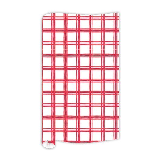 Wrapping Paper | Red Windowpane Plaid