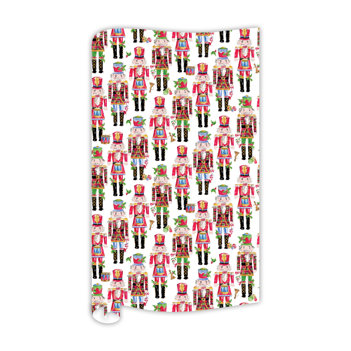 Wrapping Paper | Red Green Plaid Nutcracker Trio