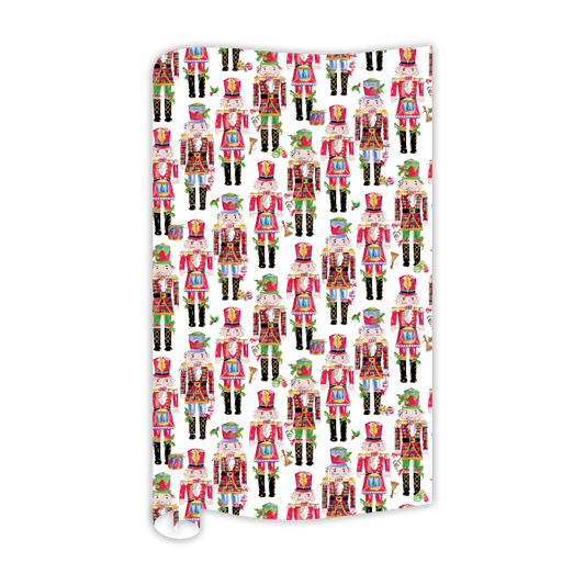 Wrapping Paper | Red Green Plaid Nutcracker Trio