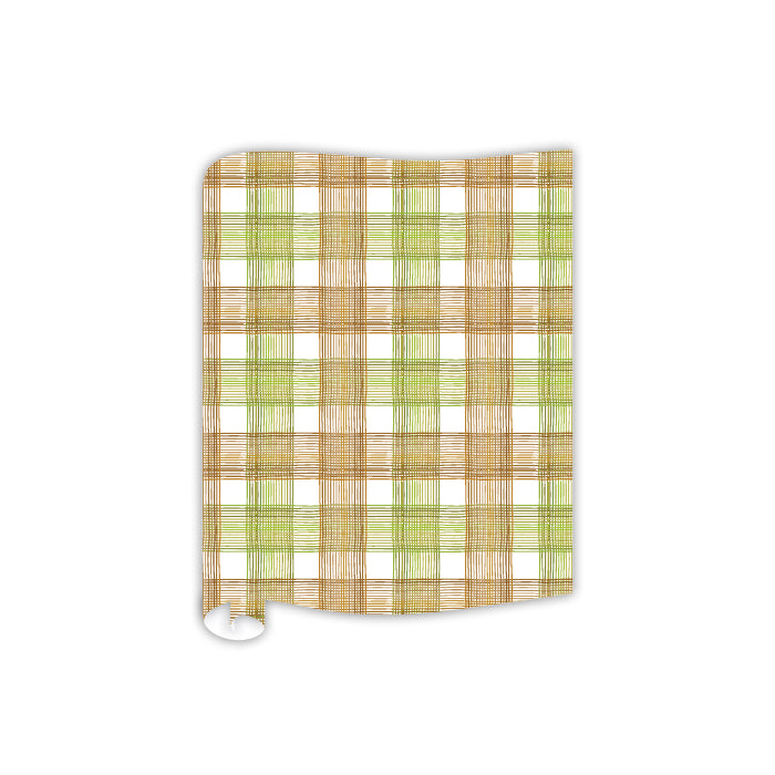 Olive And Brown Plaid Table Runner