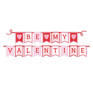 Be My Valentine Red And Pink Festive Banners