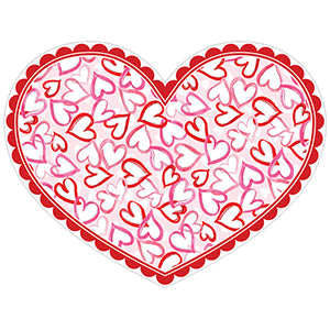 Handpainted Red & Pink Valentine Hearts Posh Die-Cut Placemat