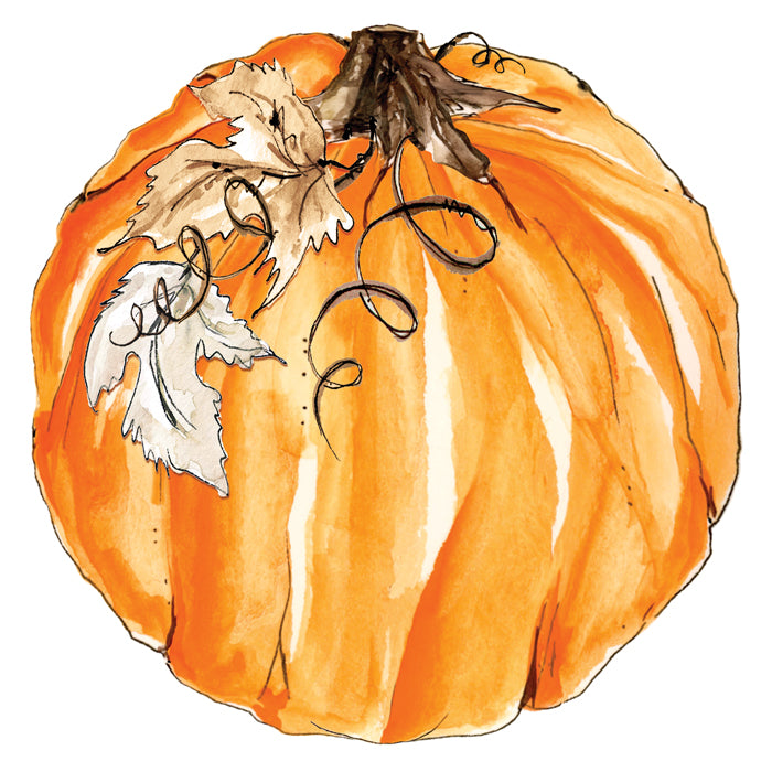 Die-Cut Placemat | Orange Pumpkin Fall Leaves