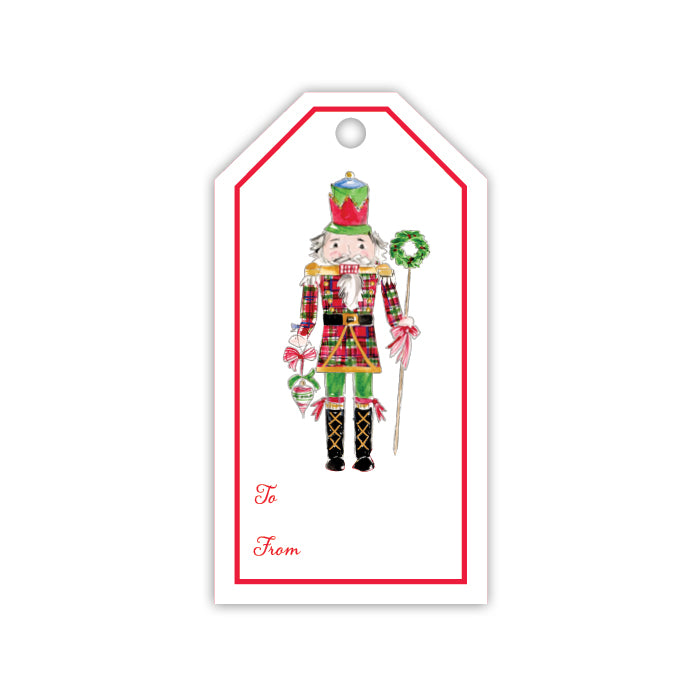 Gift Tag | Red Green Plaid Nutcracker
