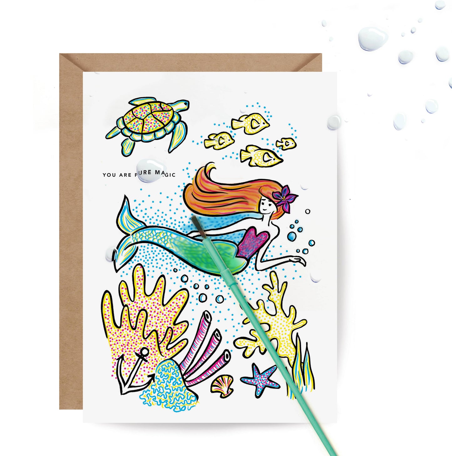 Paint With Water Card | Mermaid