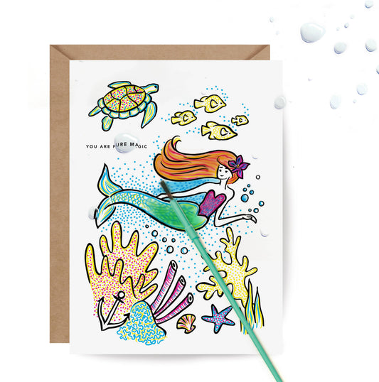 Paint With Water Card | Mermaid