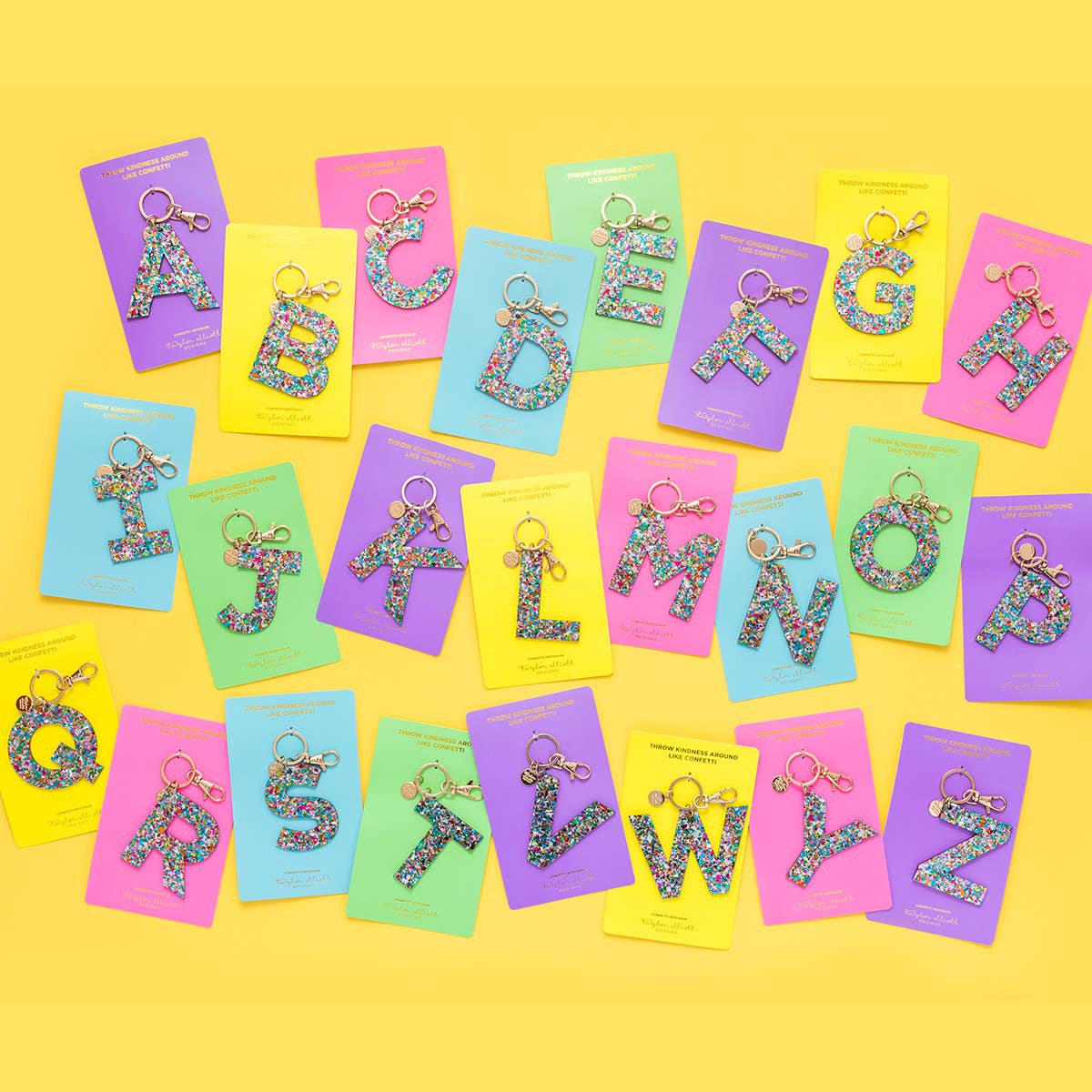 Keychains - Letters A-Z - Colorful Confetti