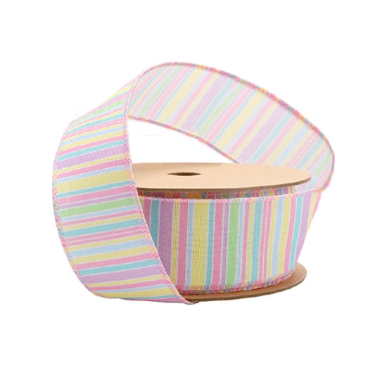 Wired Ribbon | Pastel Horizontal Stripe
