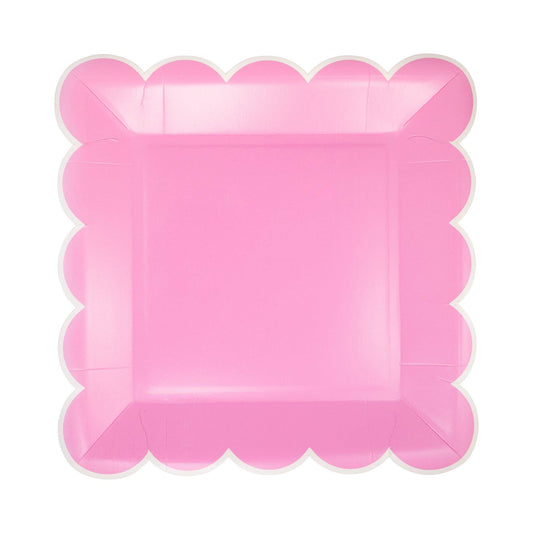 Fuchsia Scalloped Square Plate