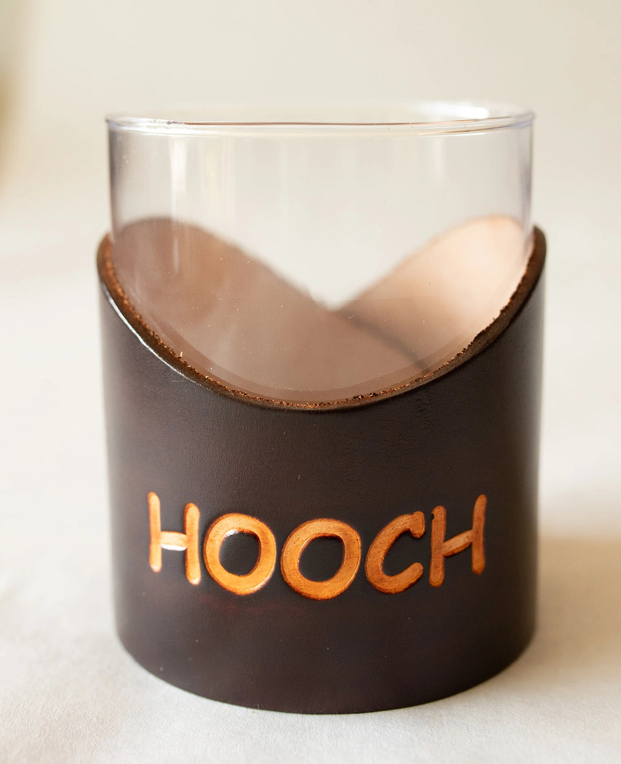 Leather Rocks Glass