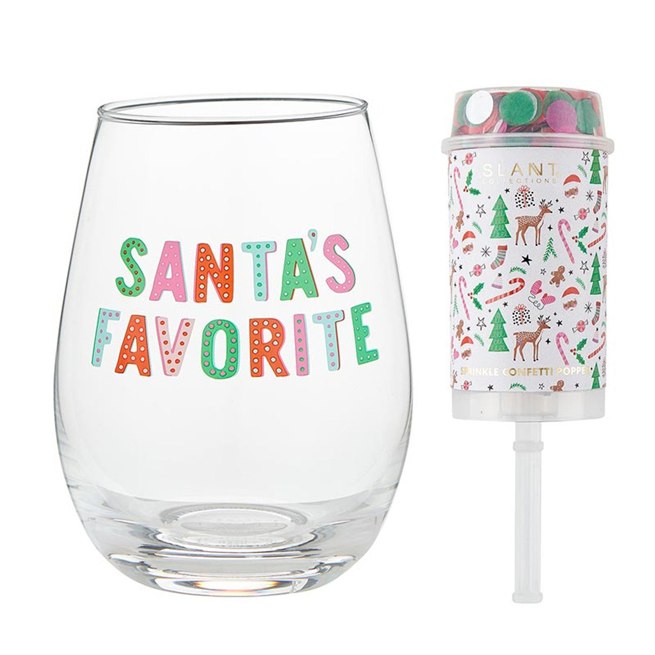 Wineglass & Popper Gift Set | Santa's Favorite