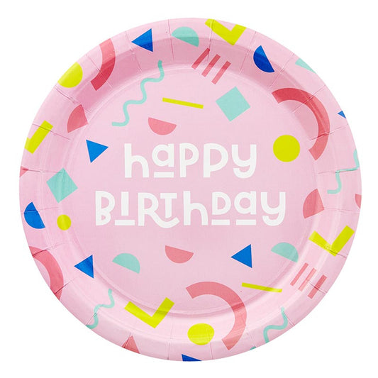 Paper Plate | Happy Birthday Kids Geometric