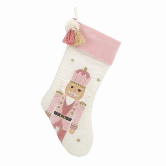 Tassled Nutcracker Stocking | Pink