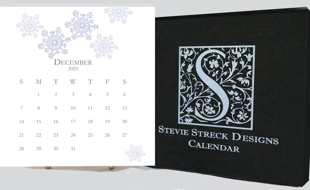 Glittered Desk Calendar 2025 with Easel