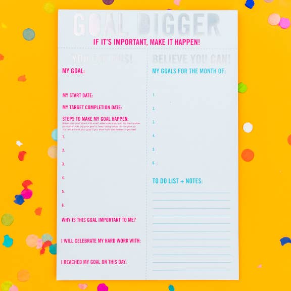 Goal Setting Notepad - "Goal Digger"