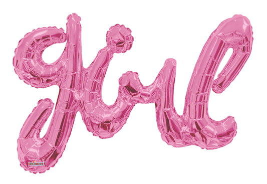 Girl Script Pink Jumbo Balloon