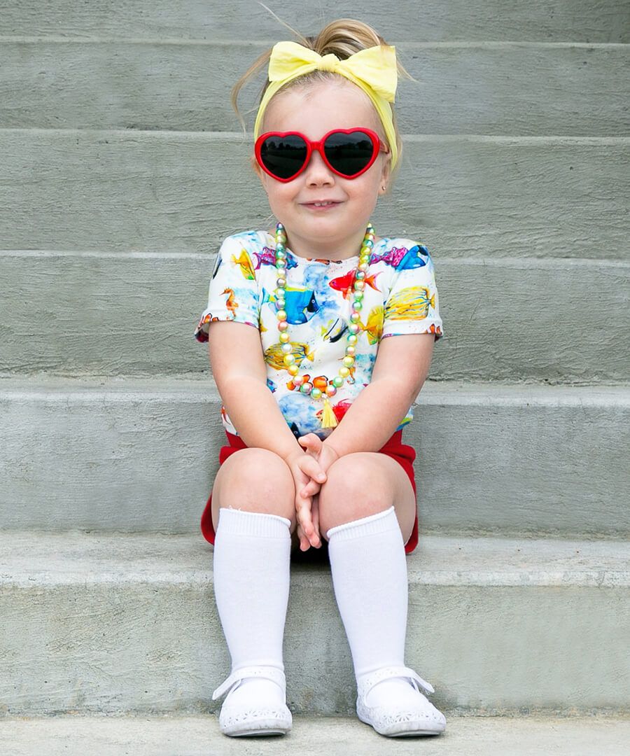 Classic Nylon Knee High Socks | White