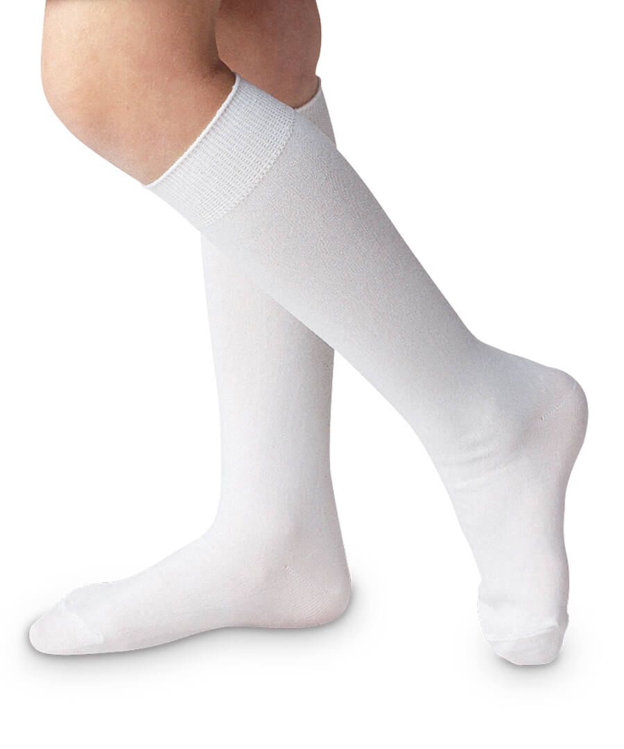 Classic Nylon Knee High Socks | White