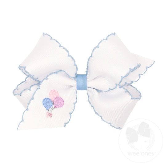 Medium Grosgrain Bow Moonstitch | Balloons