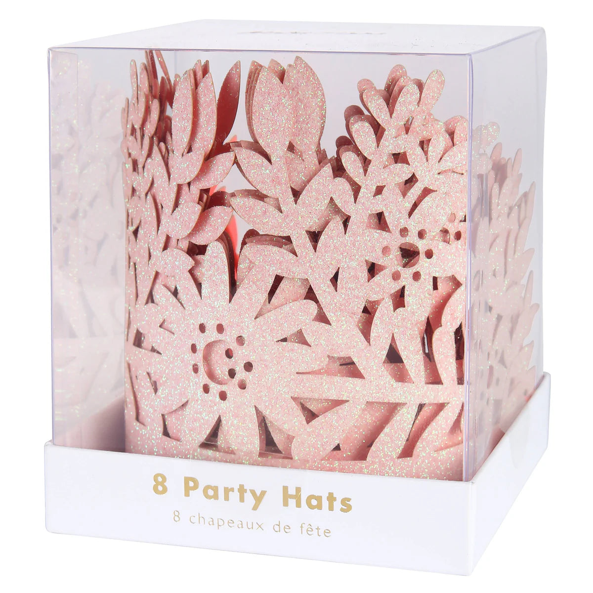 Pink Glitter Party Crowns