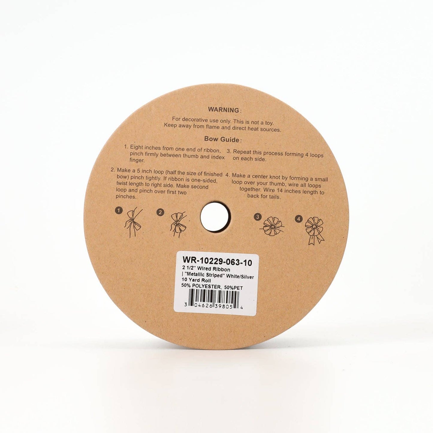 Wired Ribbon | Metallic Striped White/Silver
