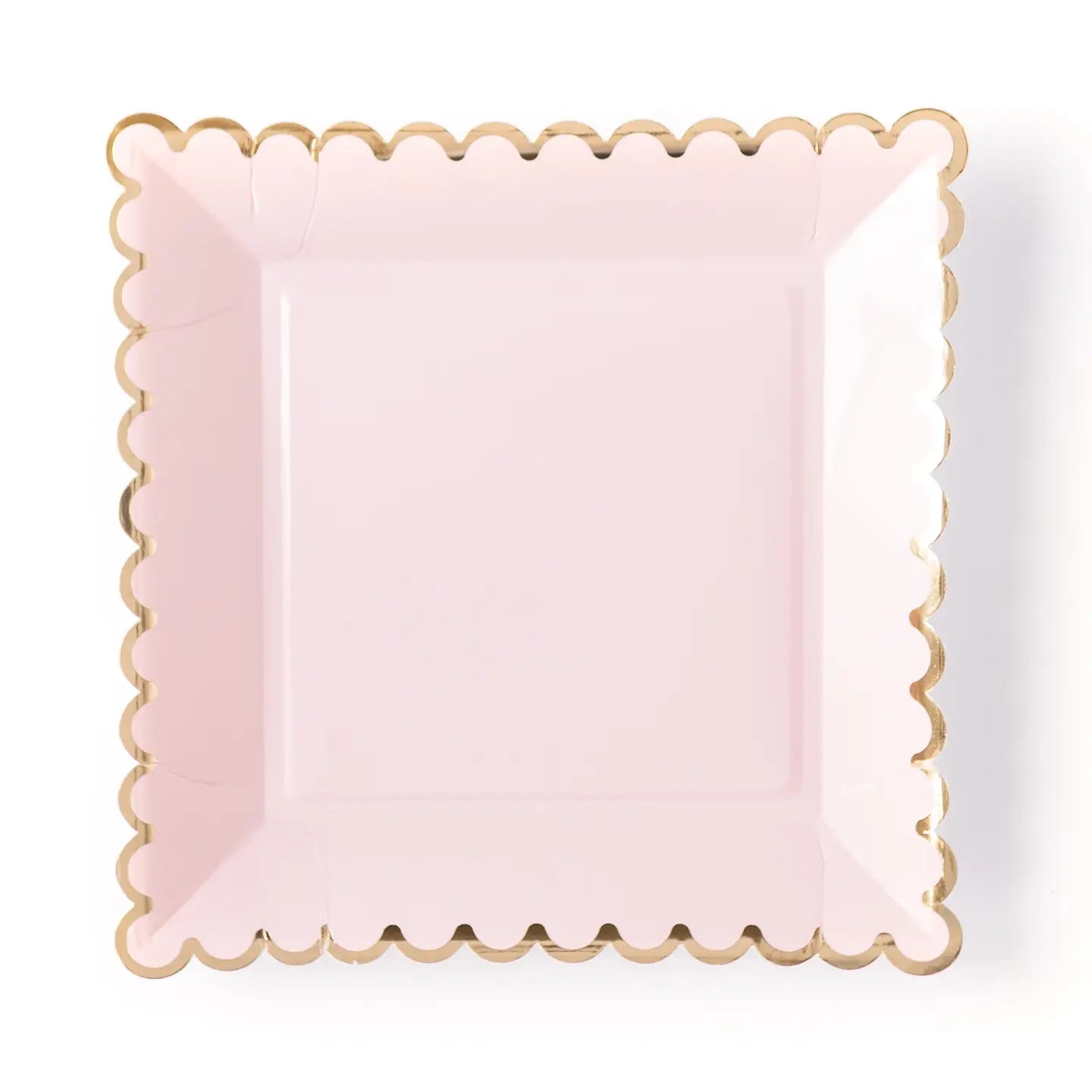 Blush Scalloped Square Plates