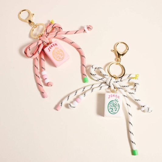 Mahjong Joker Tile Cord Bag Charm