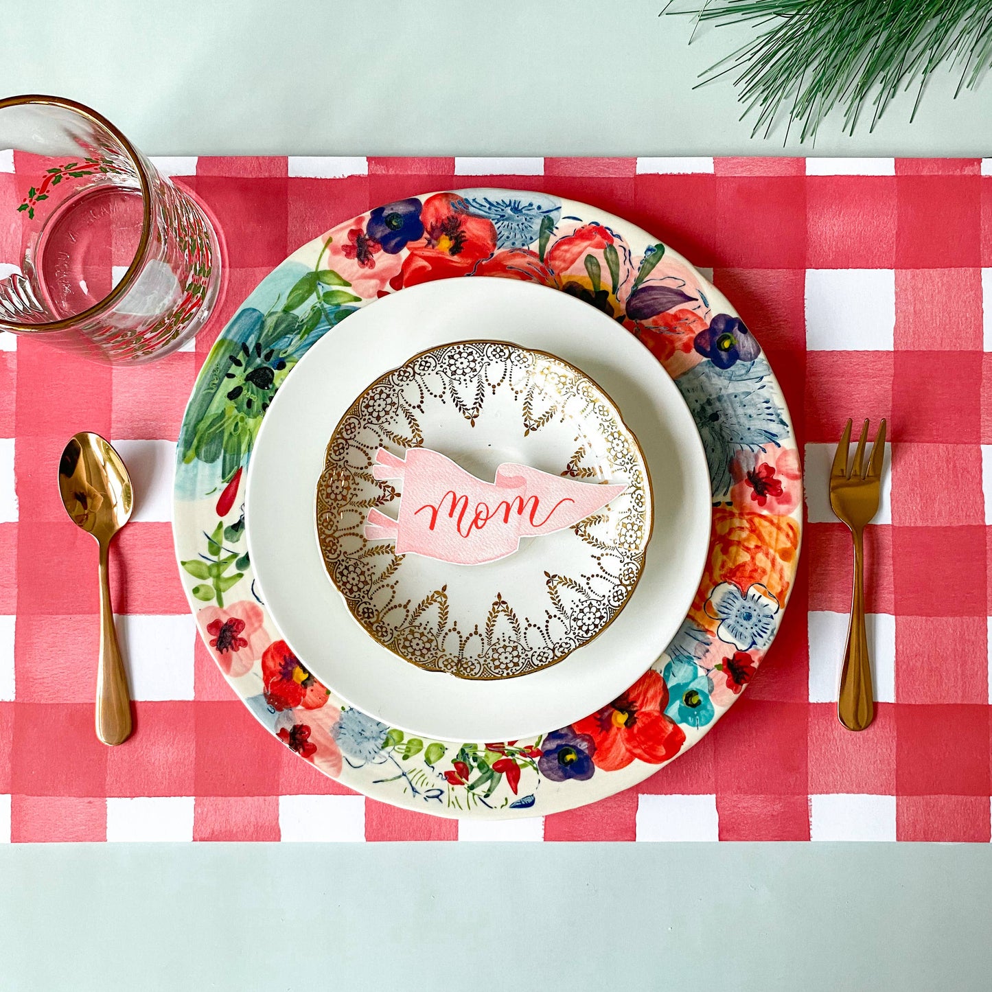 Red Gingham Placemat Pad