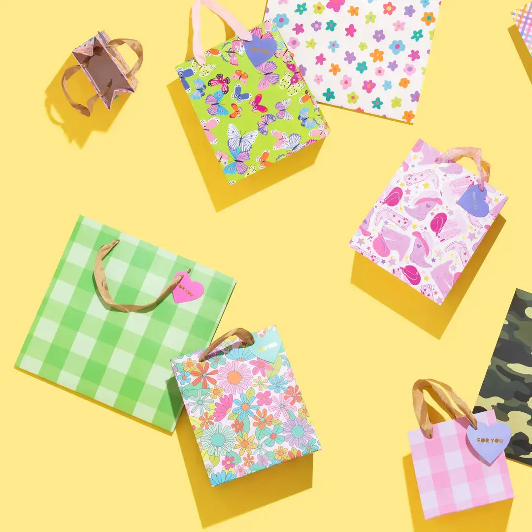 Green Gingham Gift Bag | Medium
