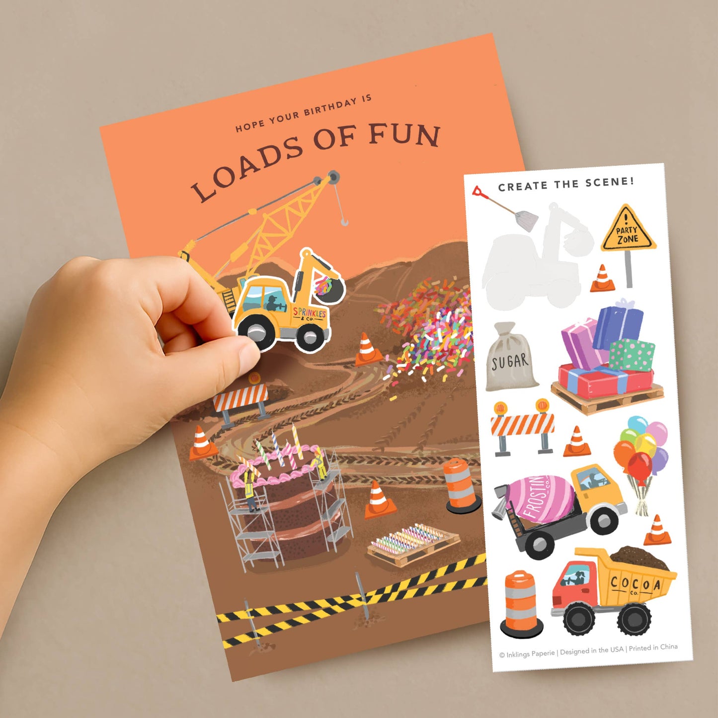 Sticker Scene Card | Construction Birthday