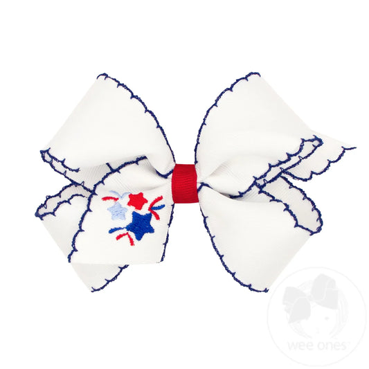 Medium Grosgrain Bow Moonstitch | Firework