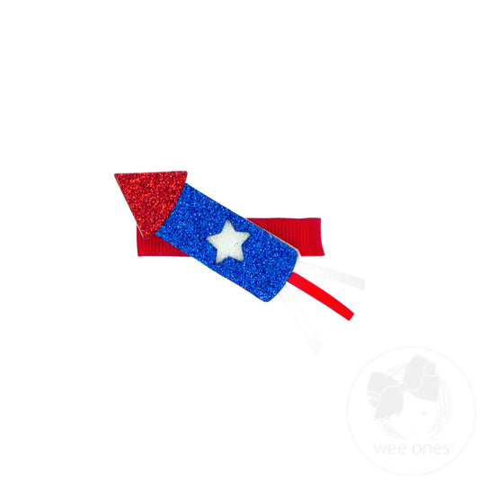 Glitter Patriotic Hair Clips