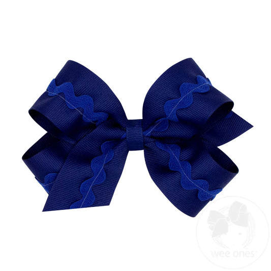 Medium Grosgrain Bow with Ric-Rac