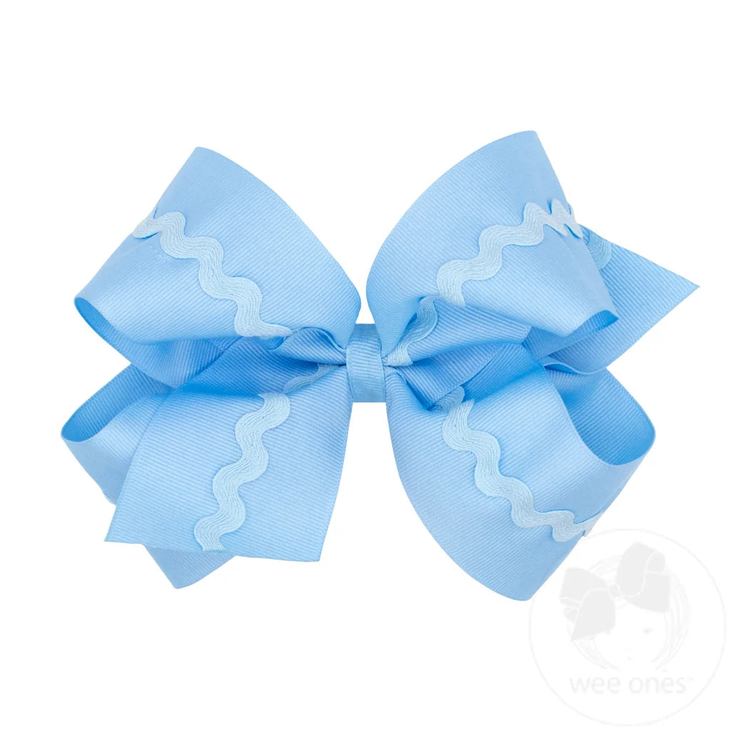 King Grosgrain Bow with Ric-Rac