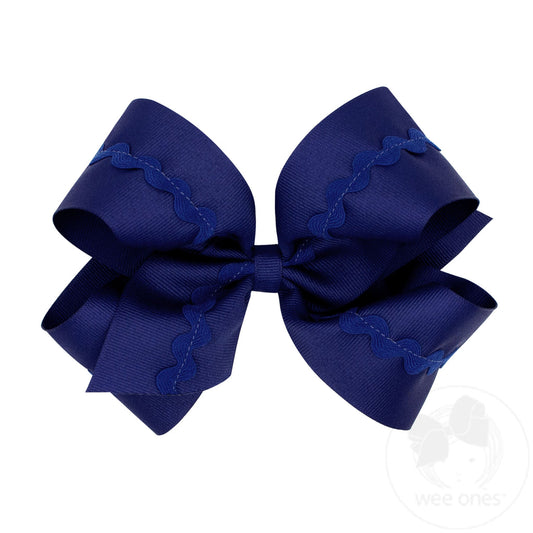 King Grosgrain Bow with Ric-Rac