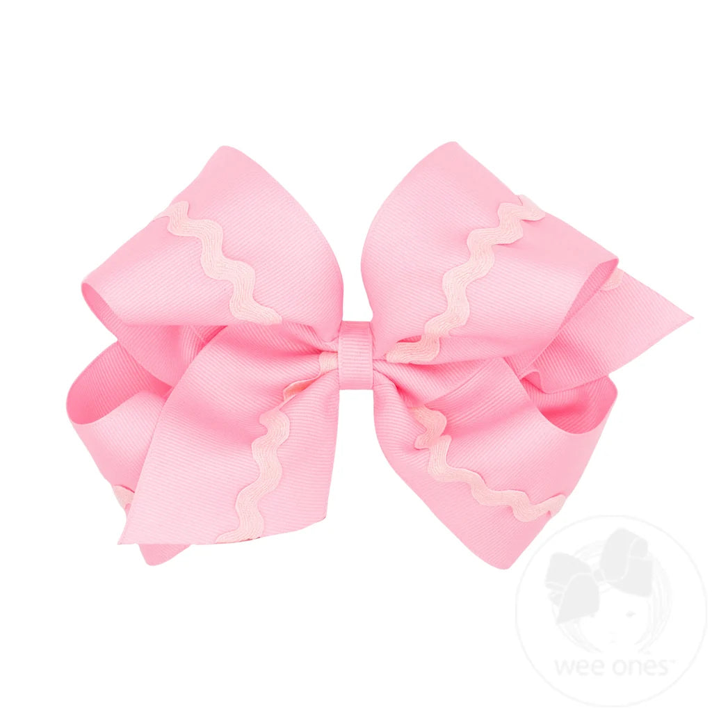 King Grosgrain Bow with Ric-Rac